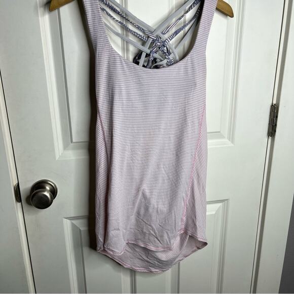 Lululemon Wild Tank Strappy 2-in-1 Bra Tank Blush Quartz Size 6 - Picture 3 of 8